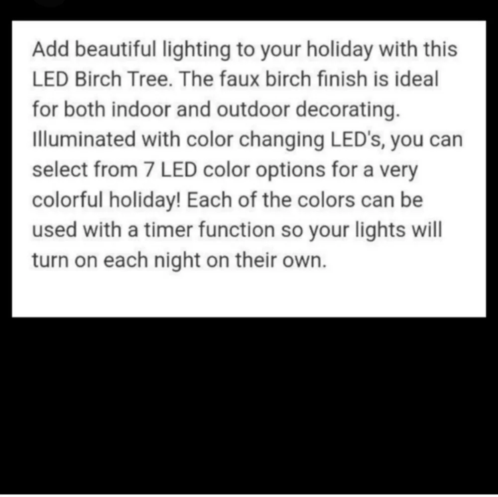 7' Multicolor LED Birch Tree new in box holiday Christmas